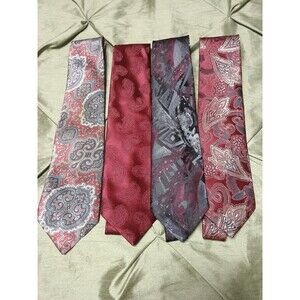 Lot of 4 Vintage Wembley Neck Ties Paisley Abstract Made In USA